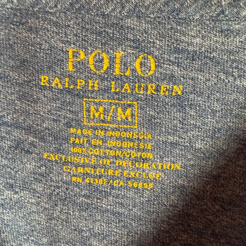 Polo Ralph Lauren Mens‎ TShirt Crew Neck Long Sleeve Top Blue Size Medium Preppy